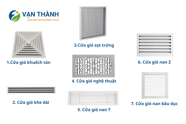 Các loại cửa gió phổ biến trong hệ thống HVAC